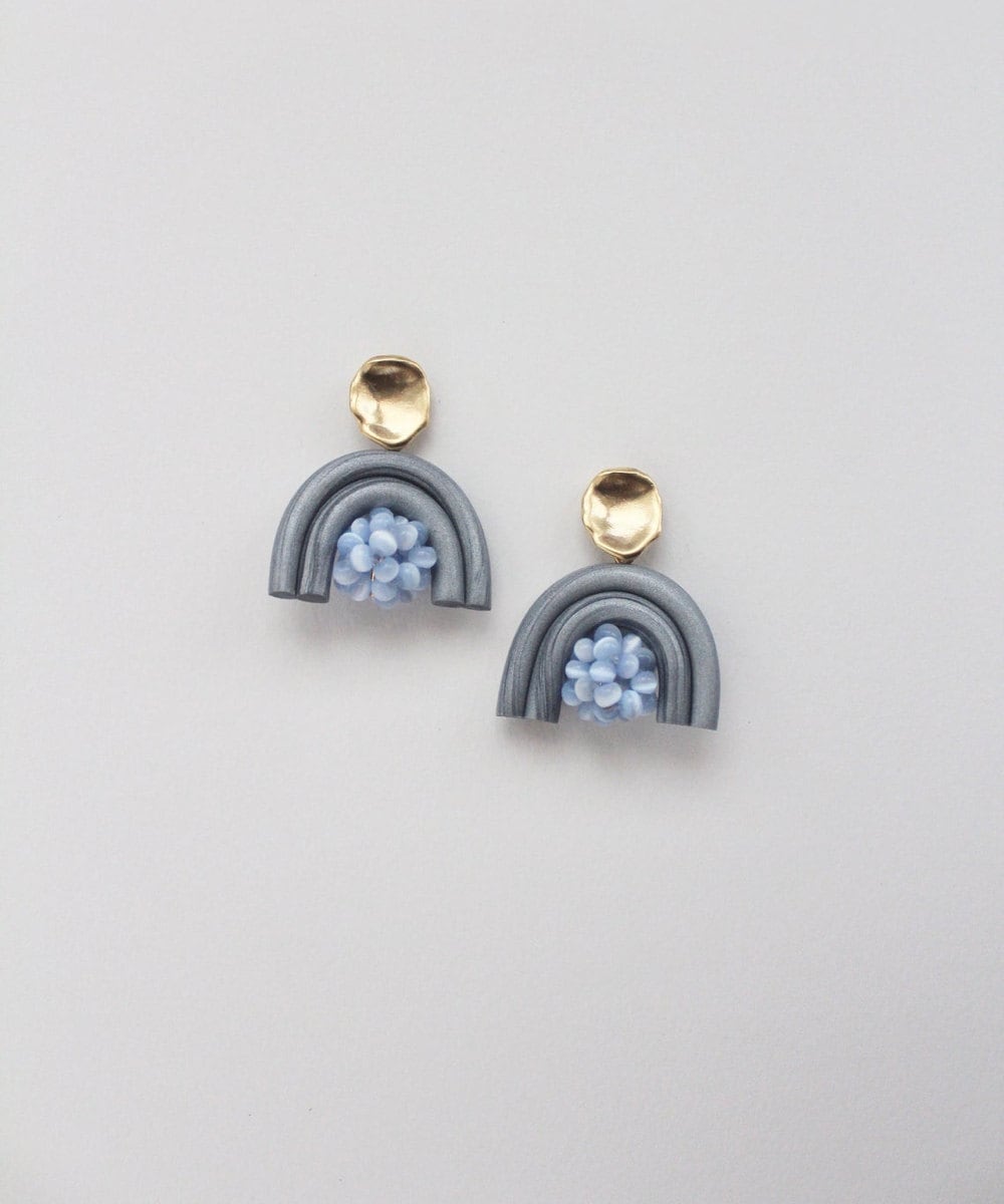 Steel blue rainbow earrings from TSUNJA