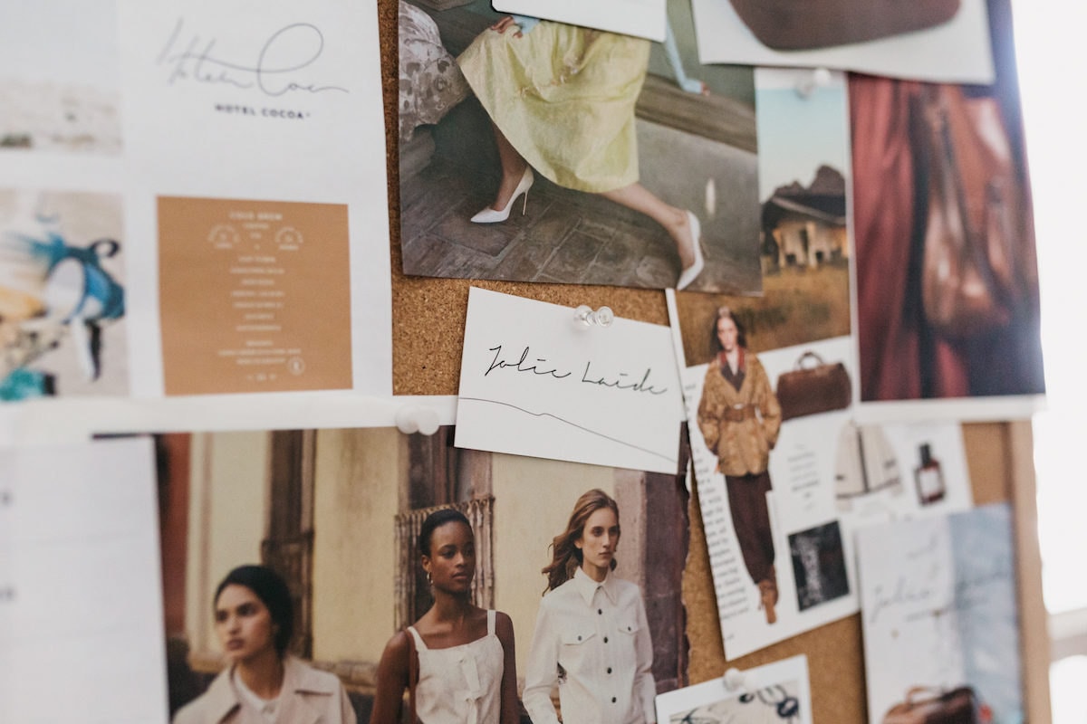 Close-up shot of Jacqueline's inspiration mood board