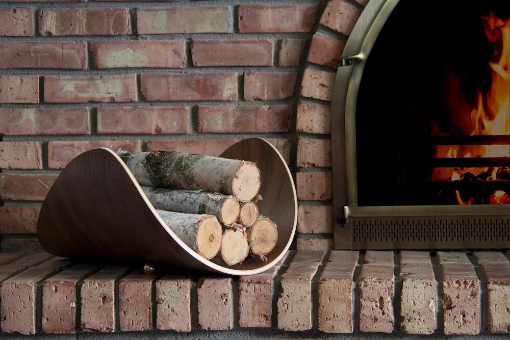 Bent plywood firewood holder from Etsy seller Ciseal