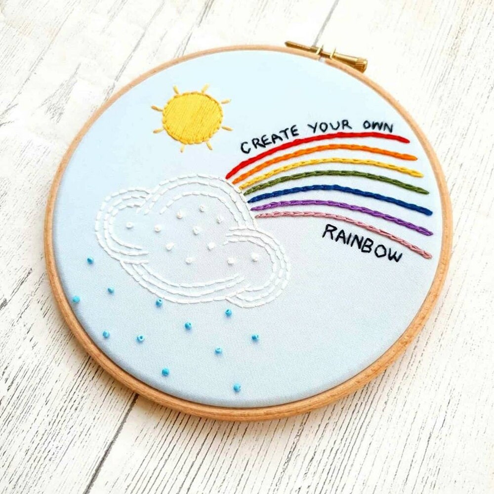 "Create your own rainbow" embroidery kit from Natalie Gaynor Designs