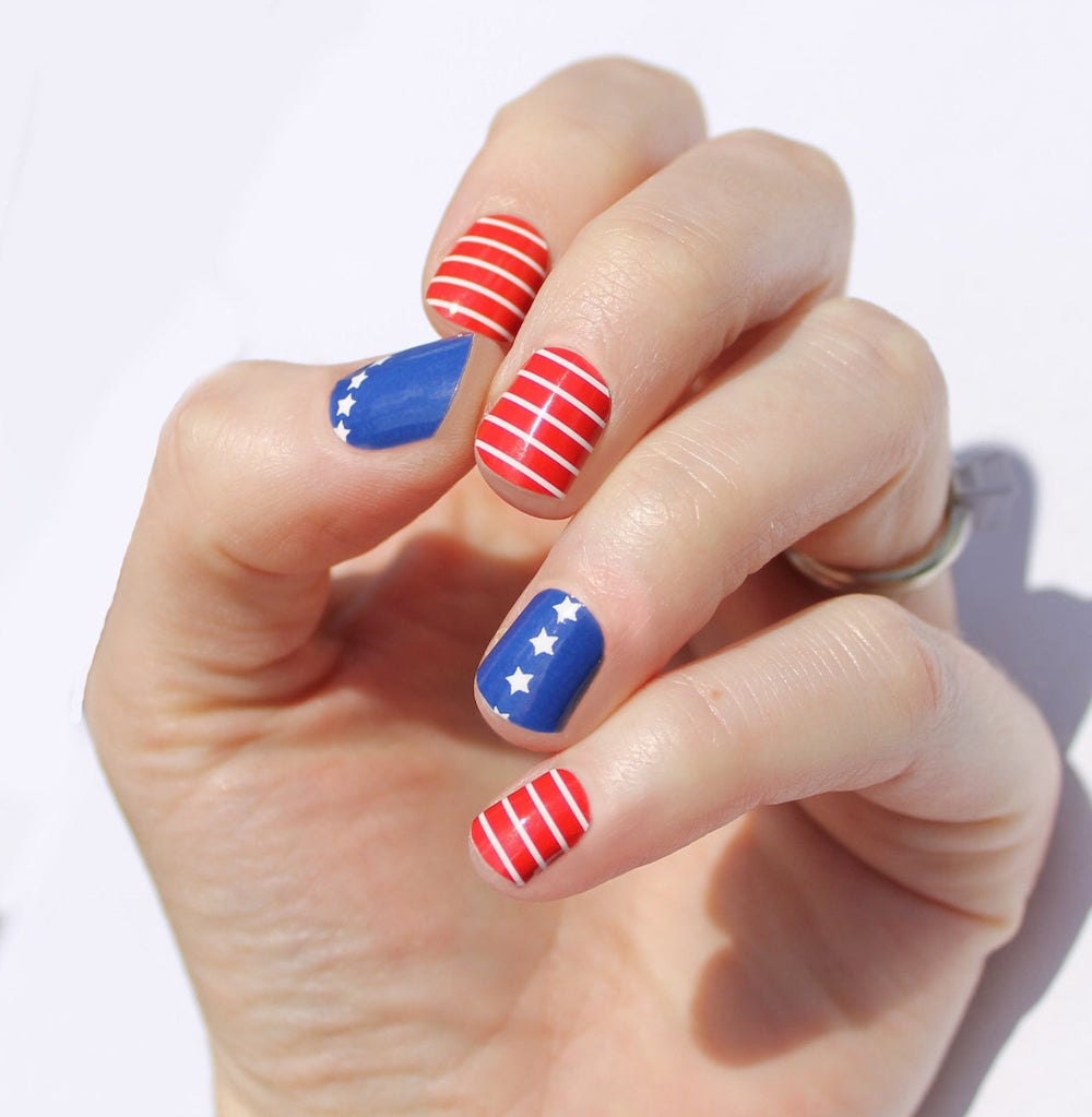 Stars and stripes nail decals from Etsy