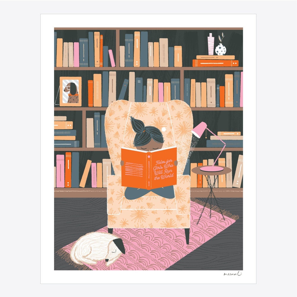 Reading Girl art print from Meenal Patel Studio