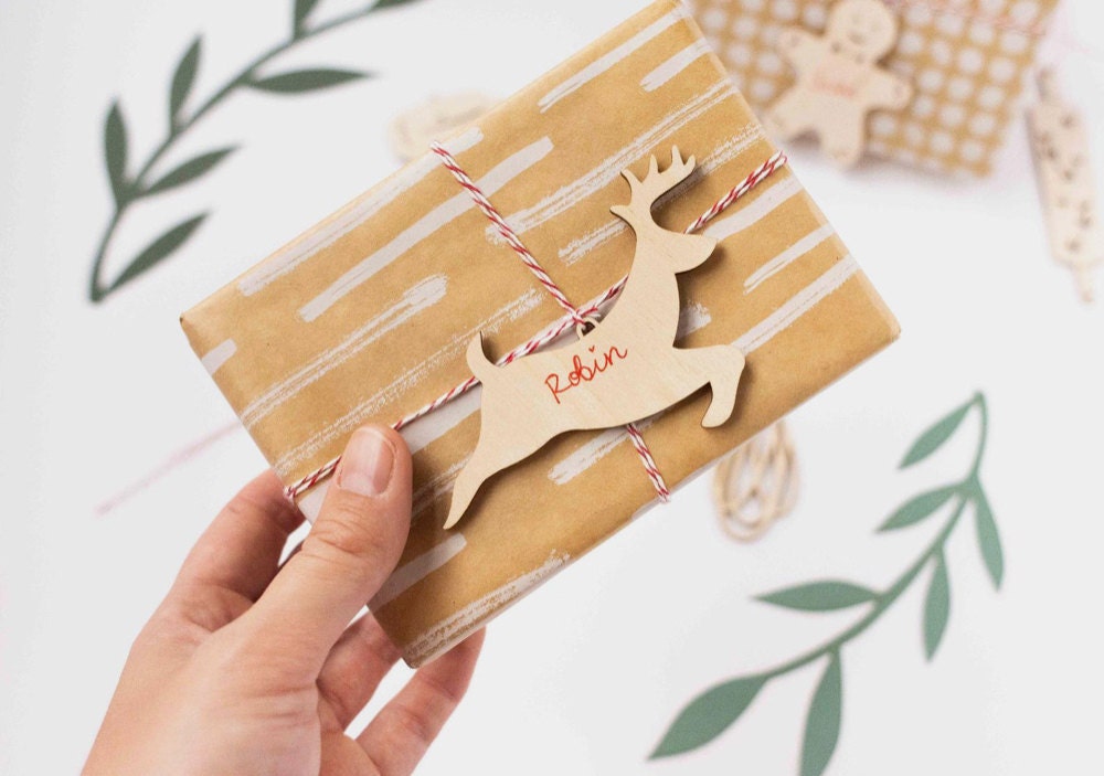 Half Baked Harvest x Etsy set of 3 laser-cut wood ornaments from Light + Paper