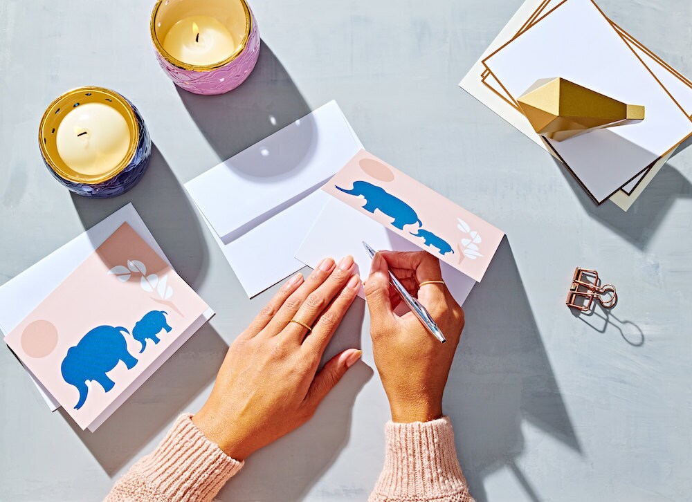 Elephant greeting cards from CanDid Art Accessories