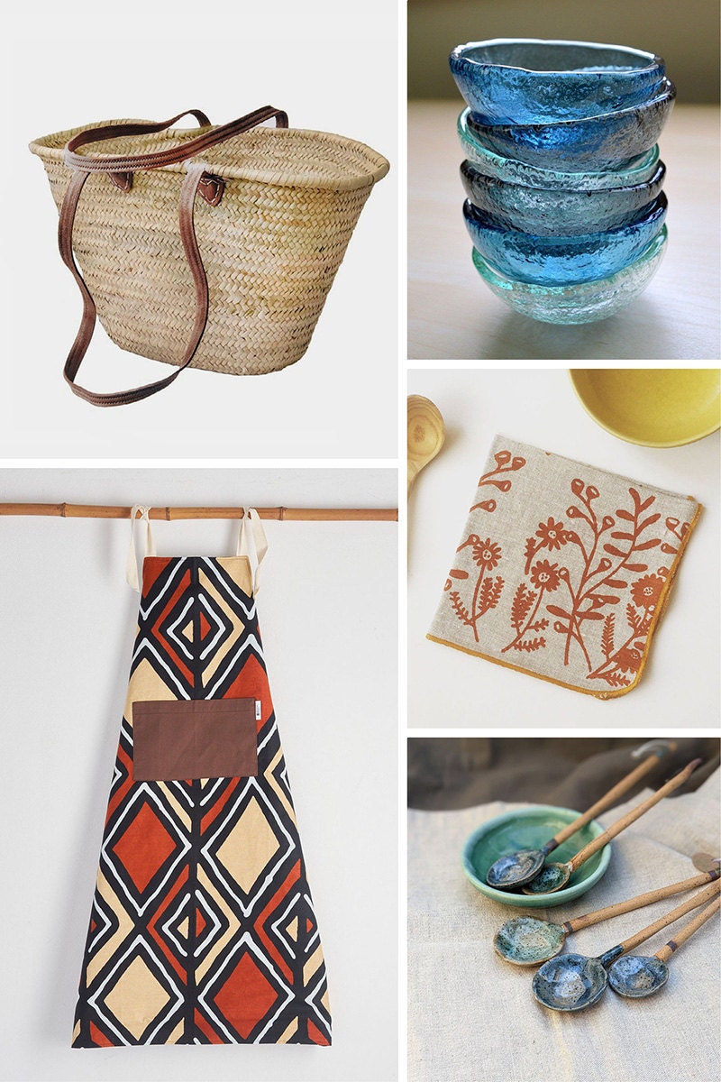 A collage of five additional items Padma has selected from Etsy