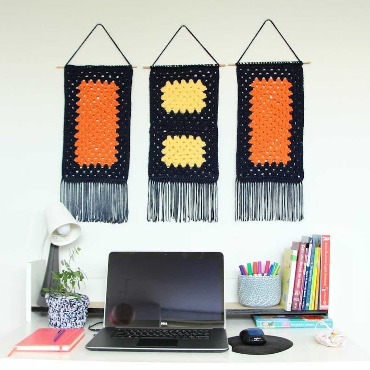 Crochet wall hanging pattern from Valzies Boutique, on Etsy