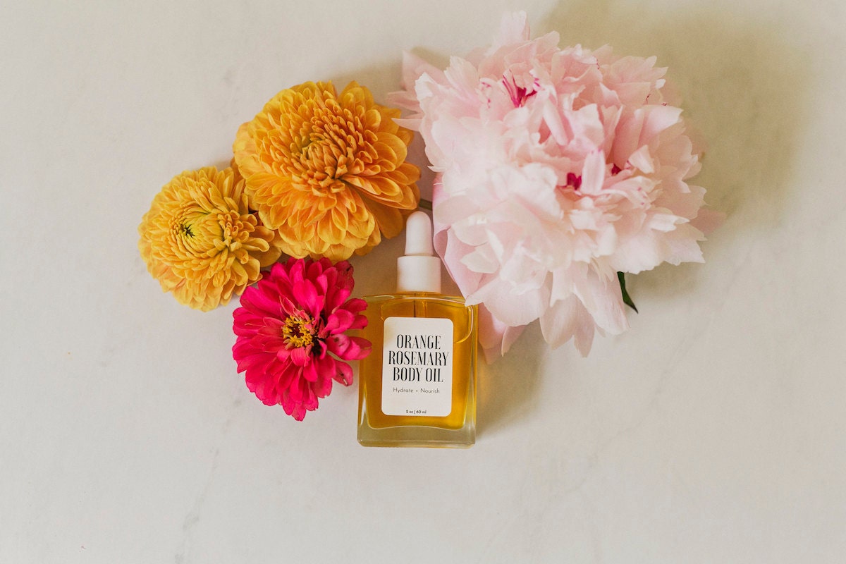 Body oil from the A Beautiful Mess x Etsy collection