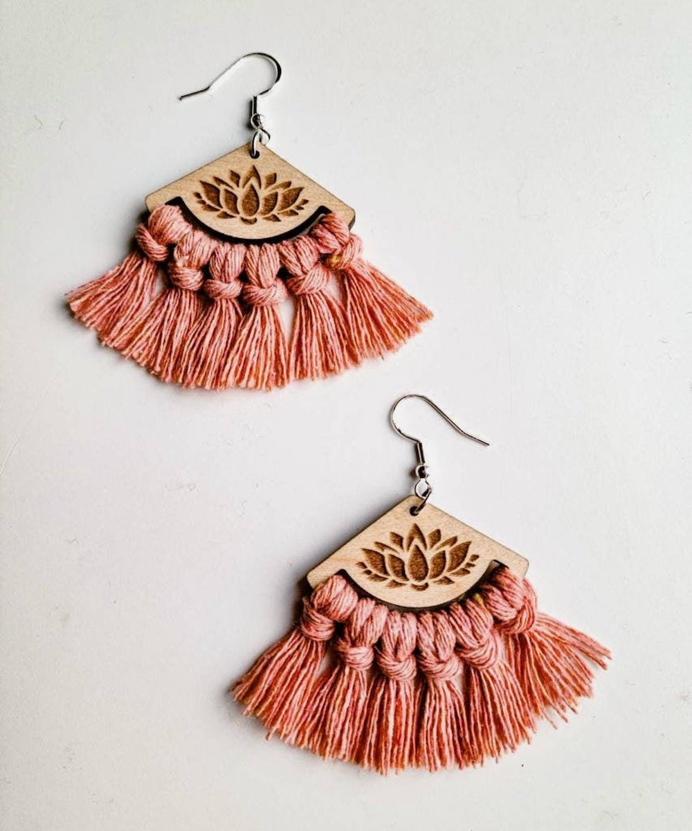 Lotus macrame earrings from Sweet Home Alberti