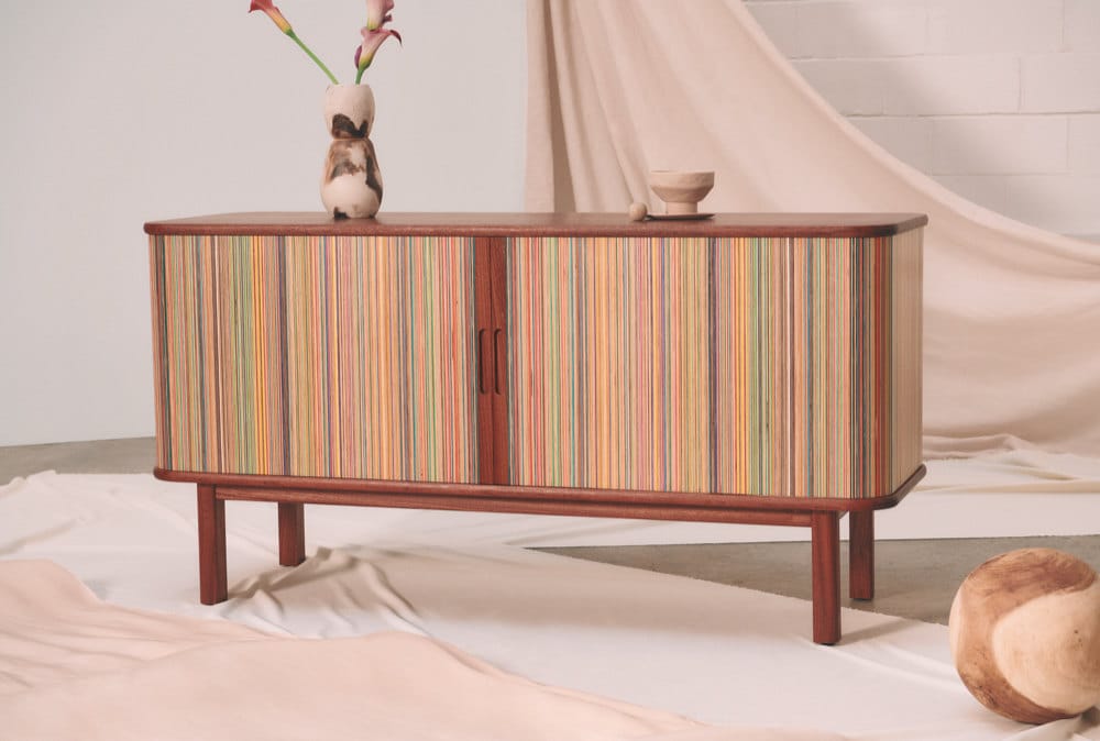 The Etsy Design Awards Grand Prize Winner: an upcycled skateboard credenza from AdrianMartinus