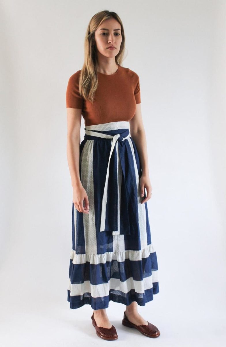 A striped vintage maxi skirt from Shop La Flor