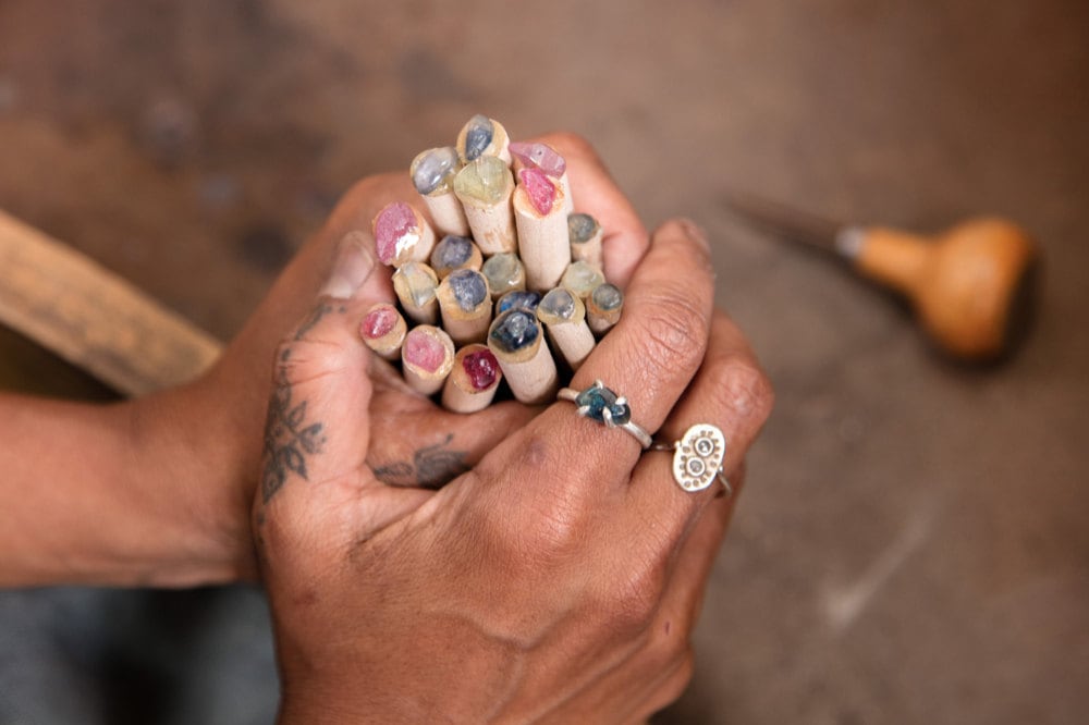 Gemstone jewelry in progress