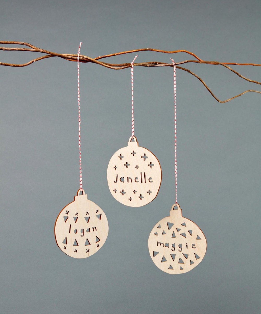 Personalized Christmas bauble ornament from Light + Paper