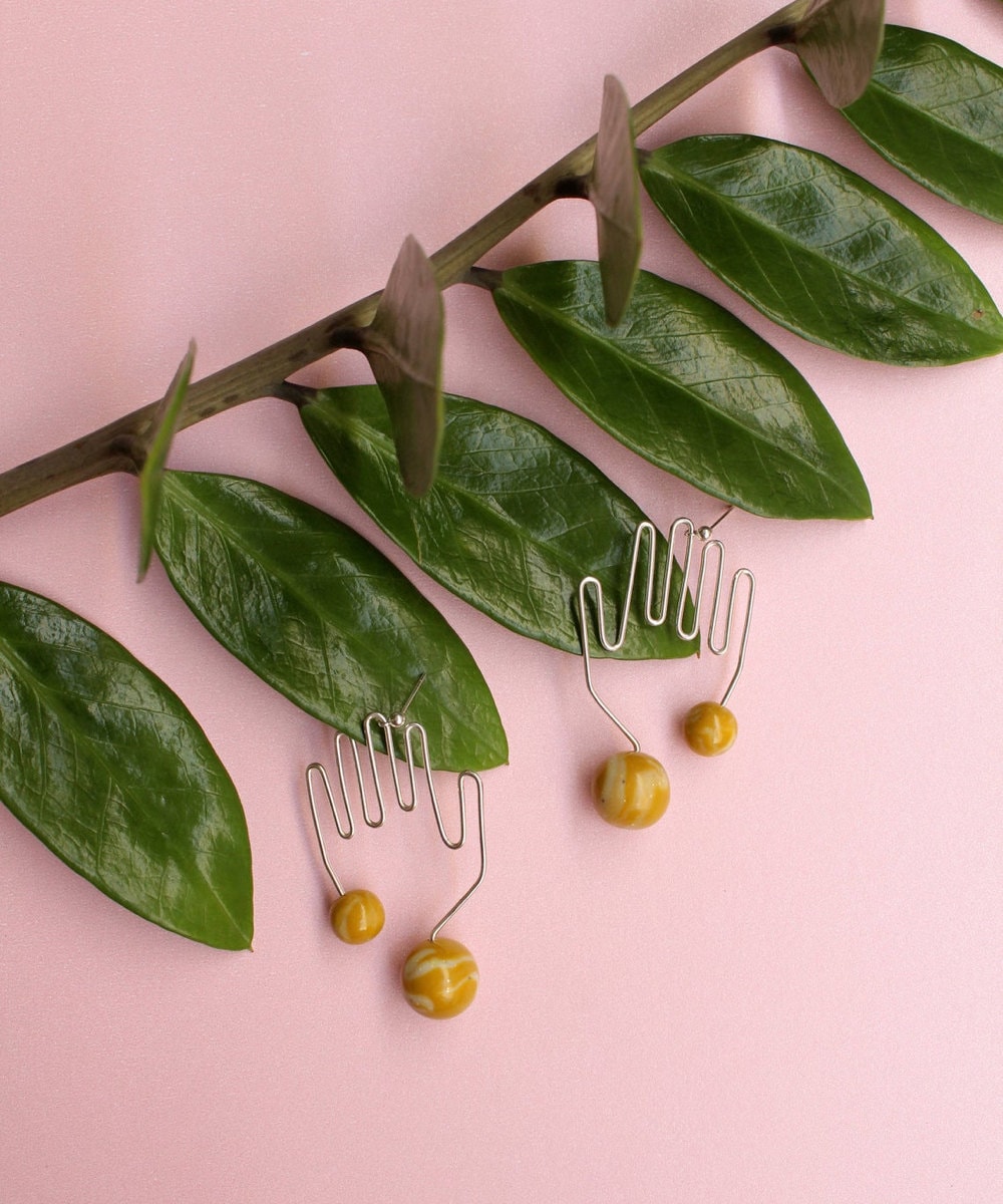 Hand wire earrings from TSUNJA
