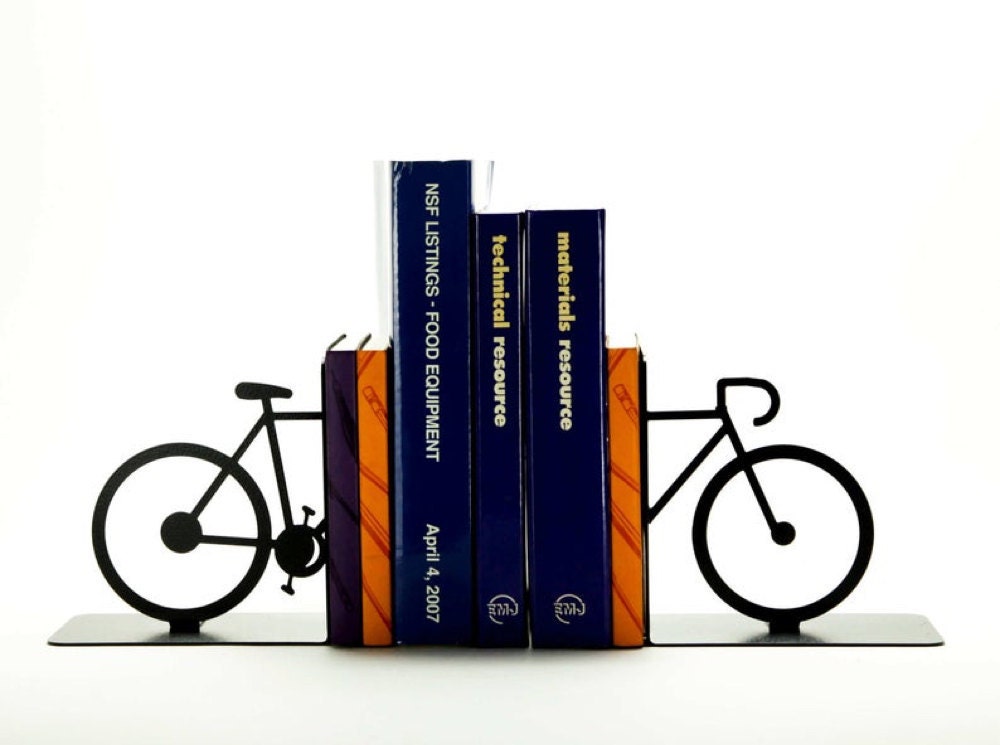 Bicycle bookends from Knob Creek Metal Arts