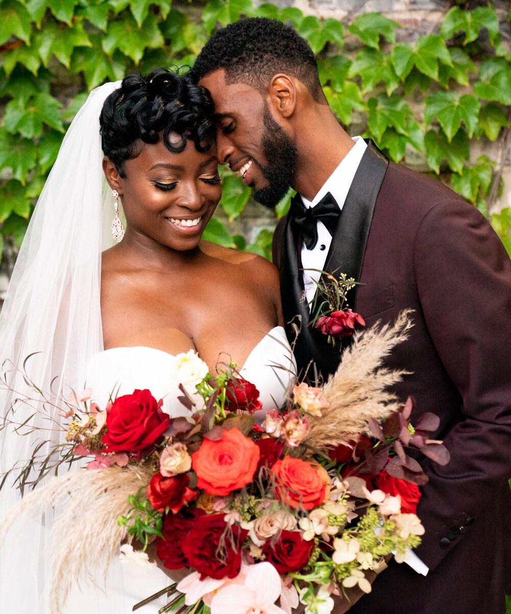 A portrait of Addy and Joel Ceballos on their wedding day.