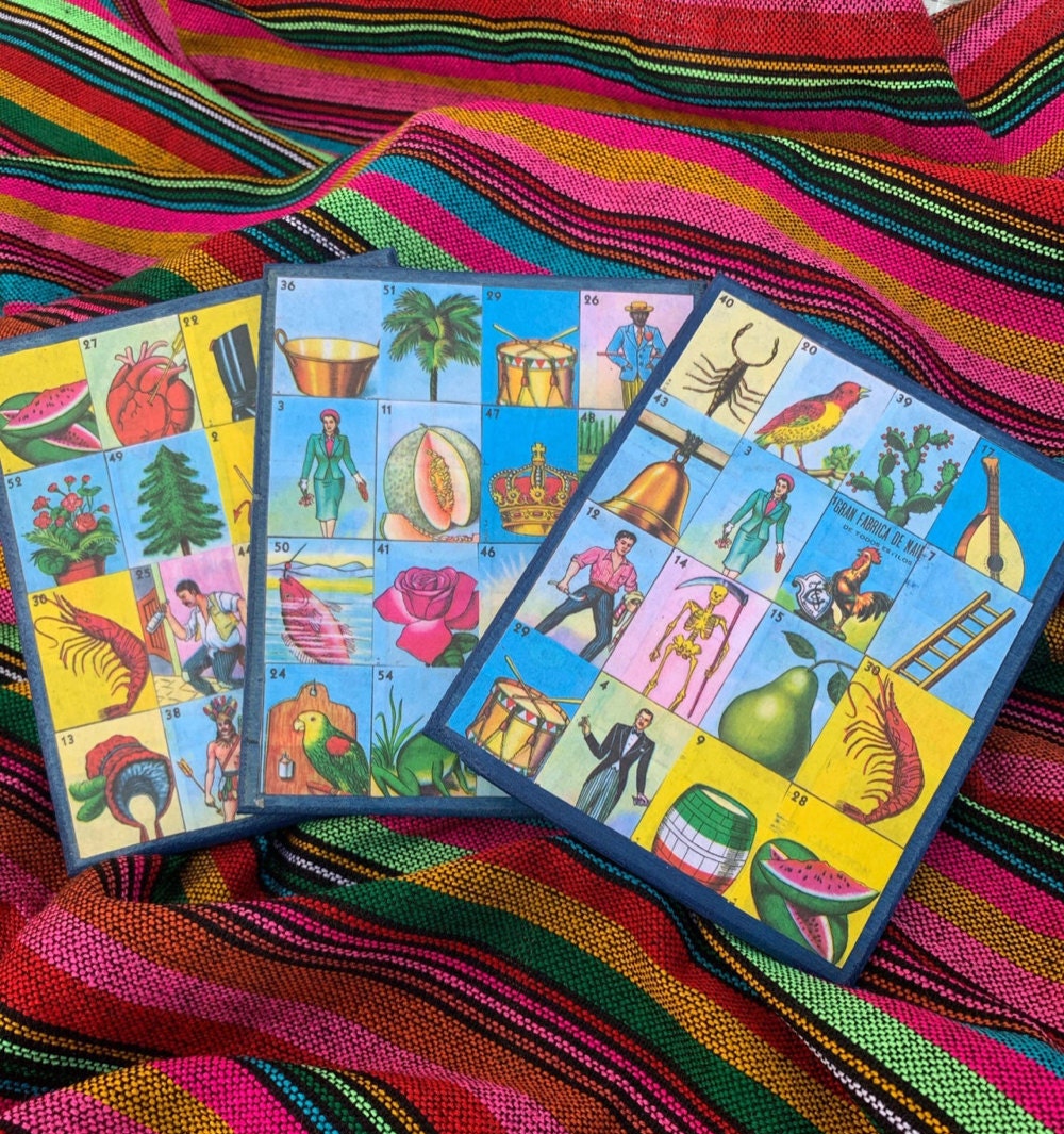 Loteria playing boards from Tx Loteria Creations