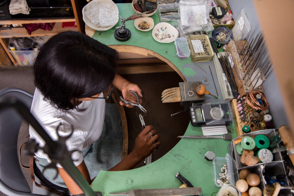 Tamara Gomez at her work bench
