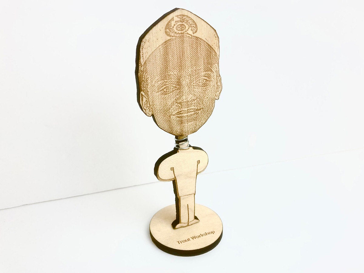 Custom bobblehead from Trout Workshop, on Etsy