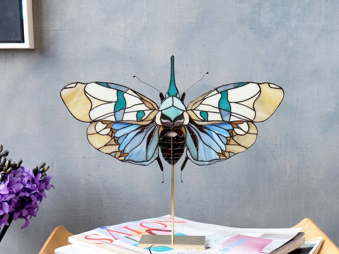 Large, colorful stained-glass butterfly from Elena Zaycman