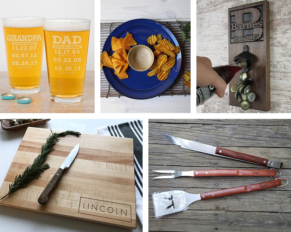 A collage of barbecue items available on Etsy