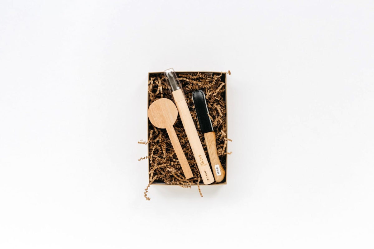 A wood spoon-carving kit