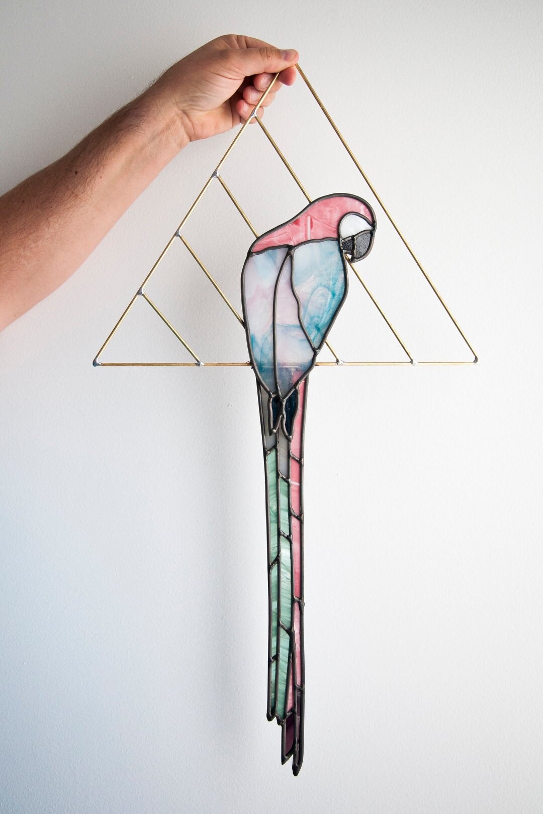 A stained-glass parrot from Szklo Glass