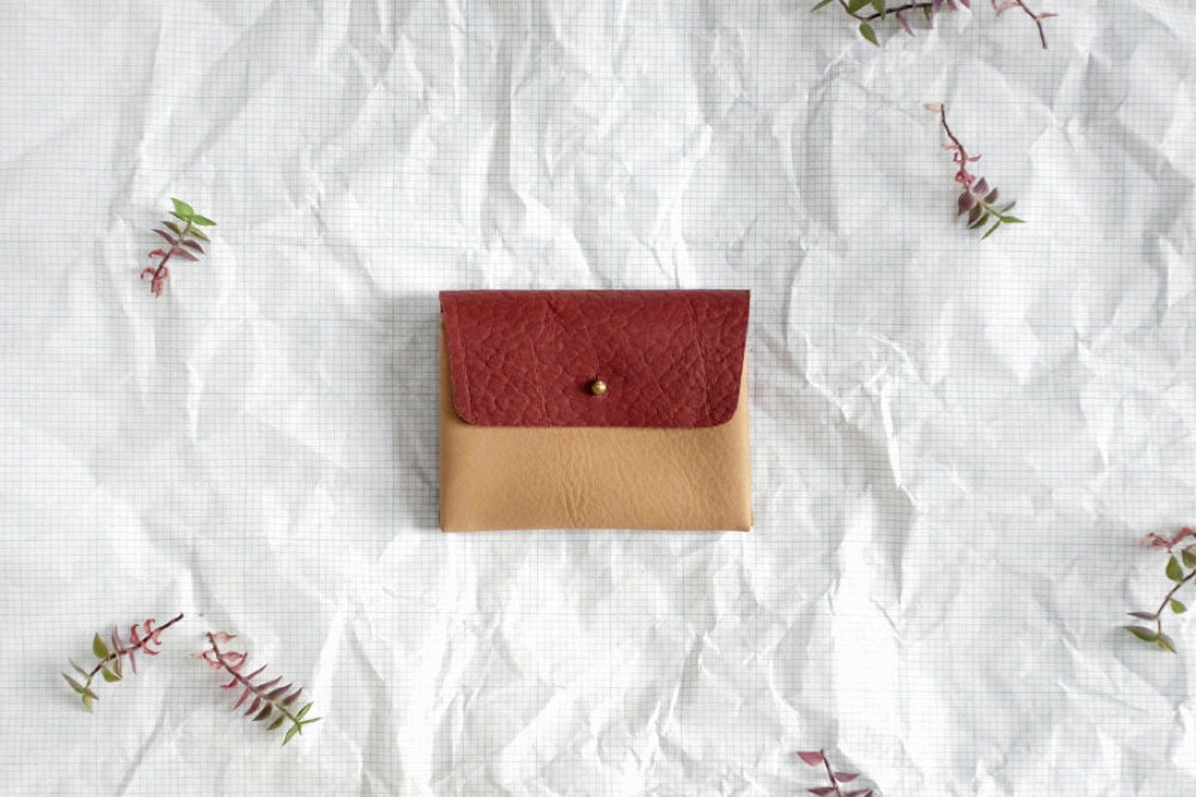 Two-tone leather mini wallet from Small Queue