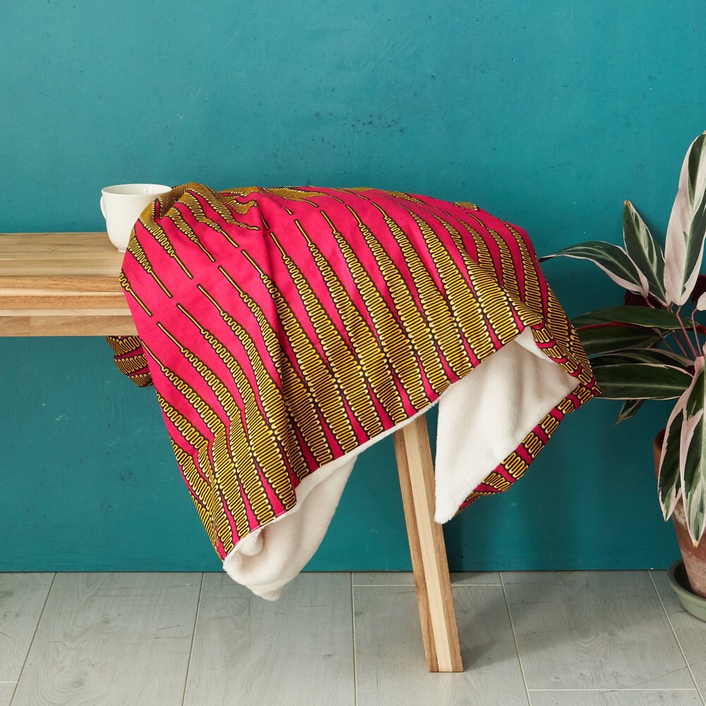 Pink zigzag throw blanket from Bespoke Binny