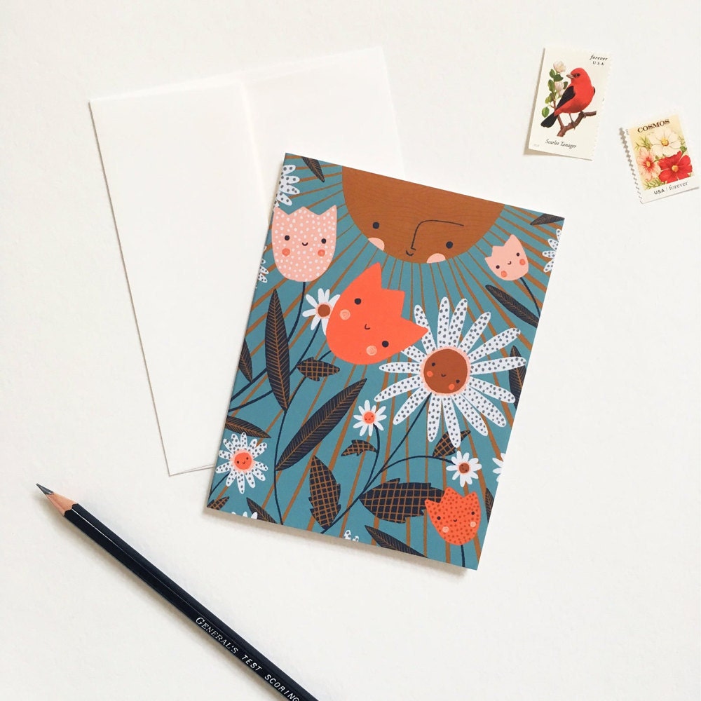 Illustrated floral card from Meenal Patel Studio