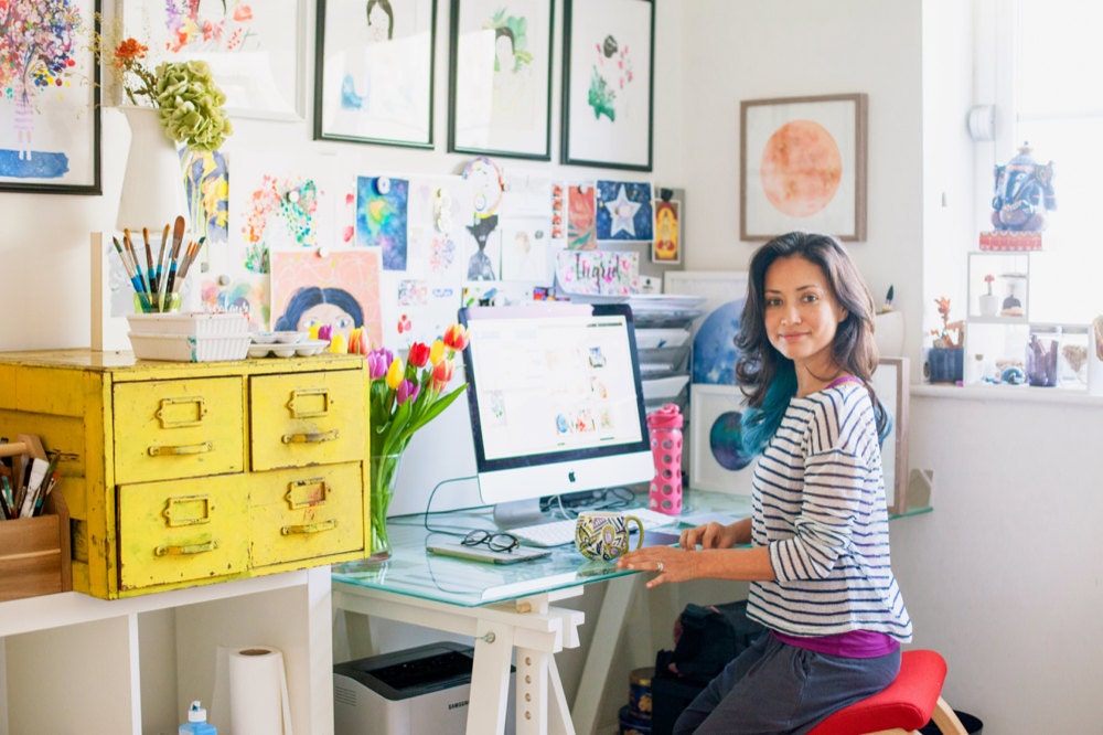 ingrid Sanchez in her home studio