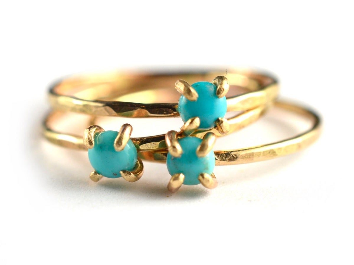 Stacking turquoise rings from Aquarian Thoughts