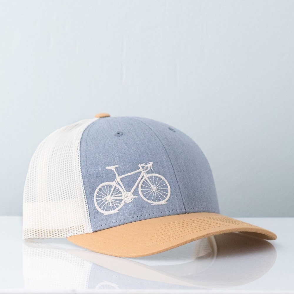 An embroidered bike trucker hat from Vital Industries