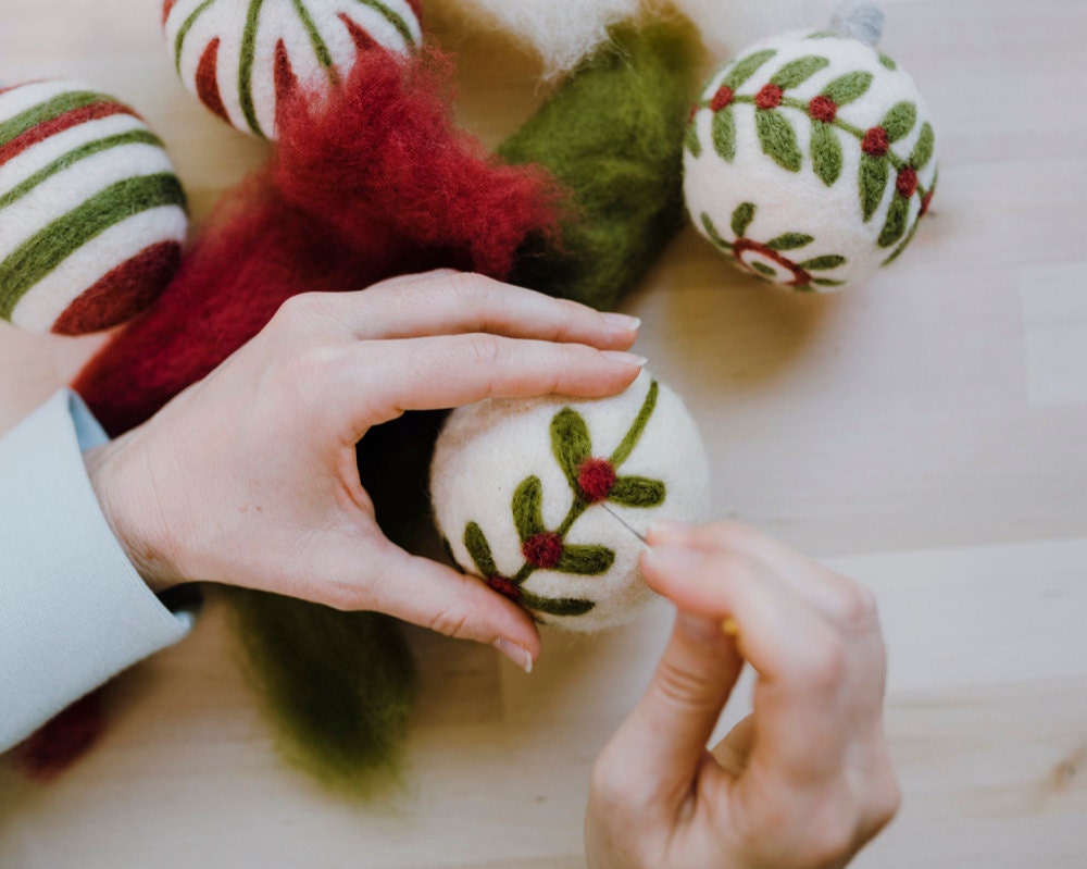 Needle felting ornament kit from Felted Sky