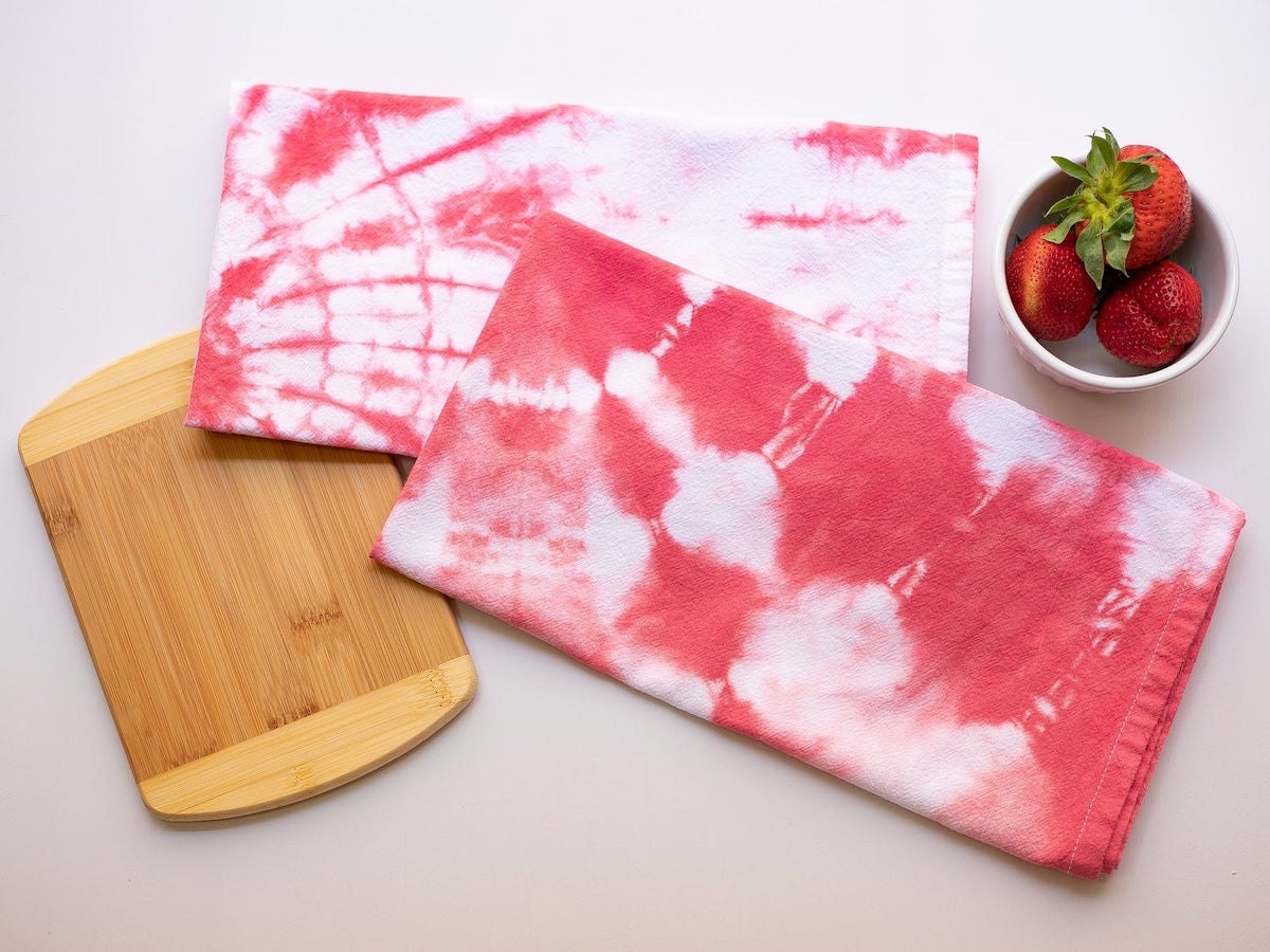 tie dye kitchen towels from Etsy