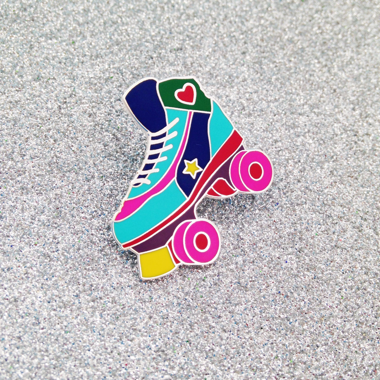 Roller skate badge, £7, Fairy Cakes
