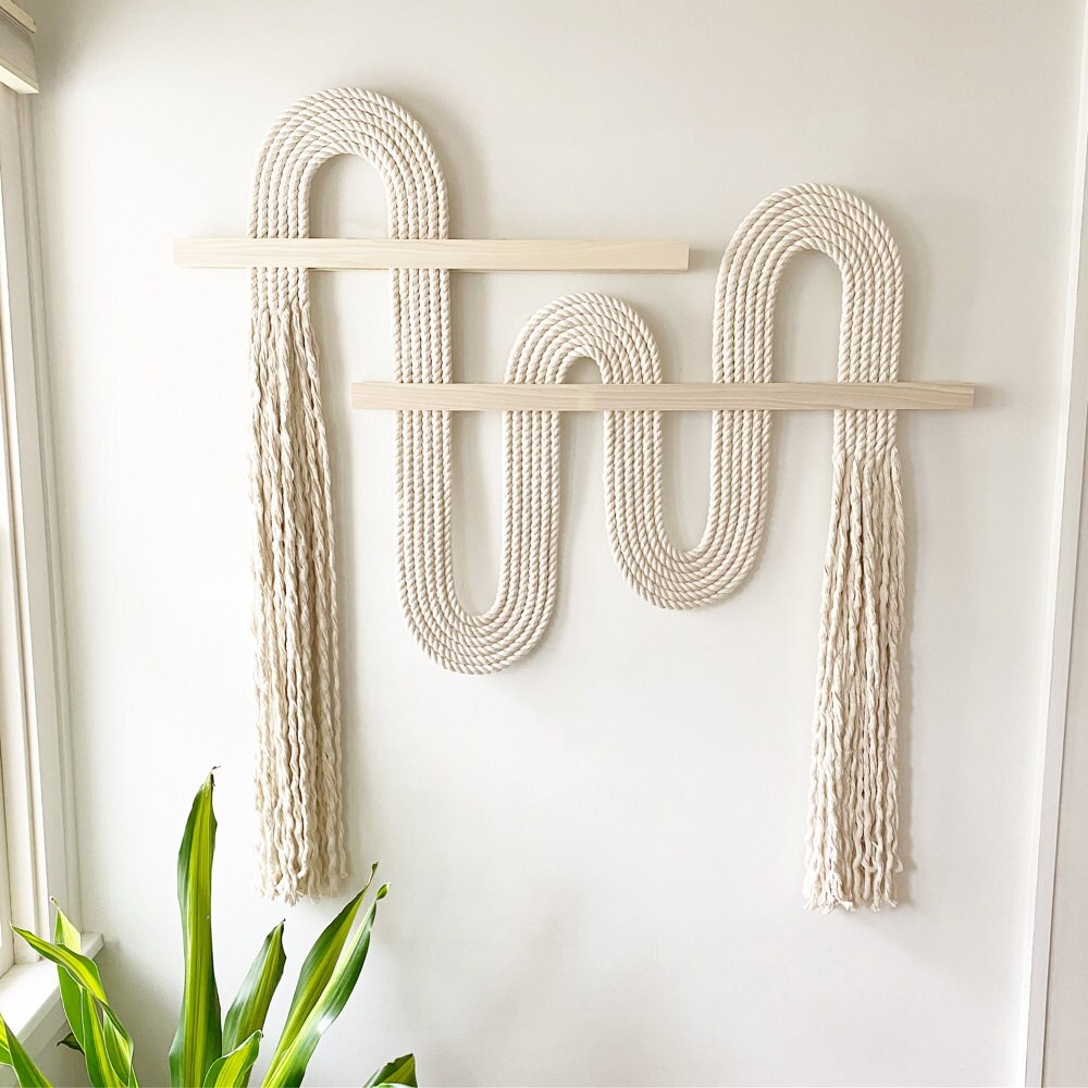 An extra-large "Vibrato" macrame wall-hanging from Candice Luter.