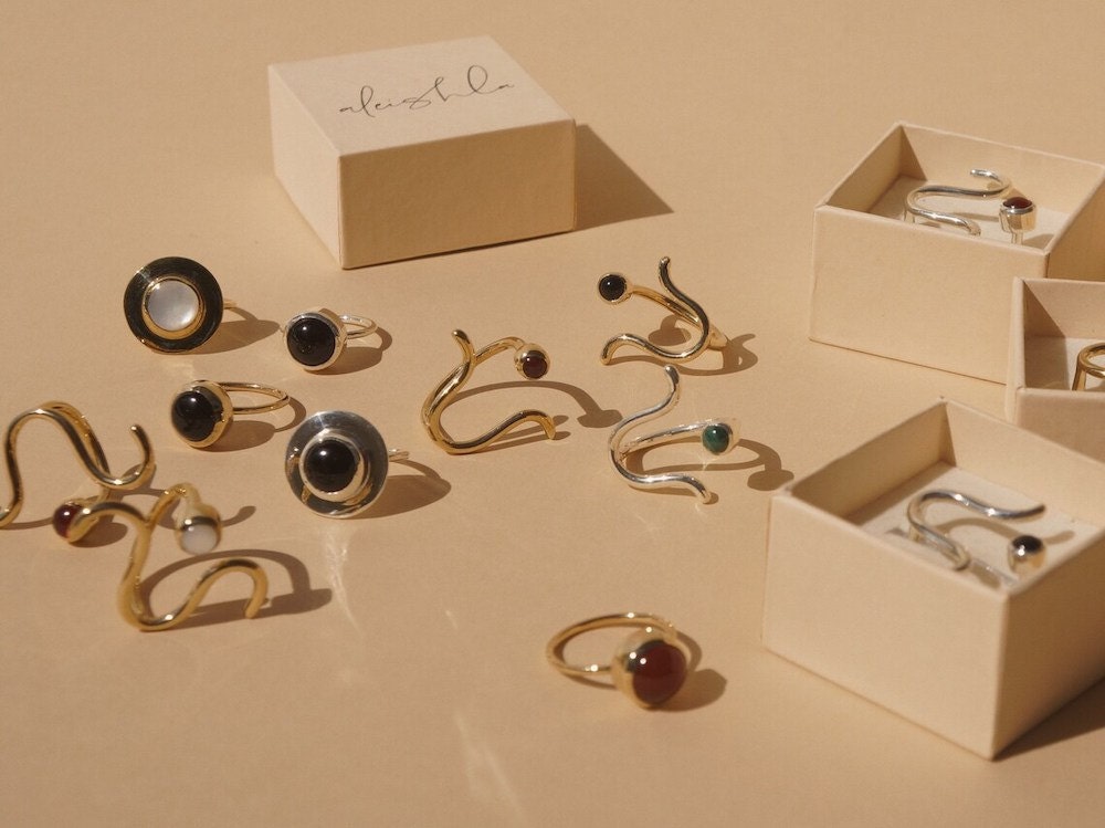Assorted statement rings from Aleishla