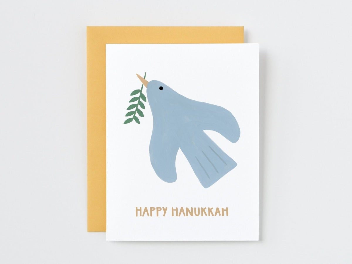 "Happy Hanukkah" dove card from Say Something Cards