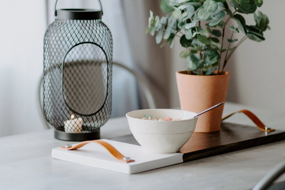 Wide two-tone serving tray from TheCraftySwirl, $45