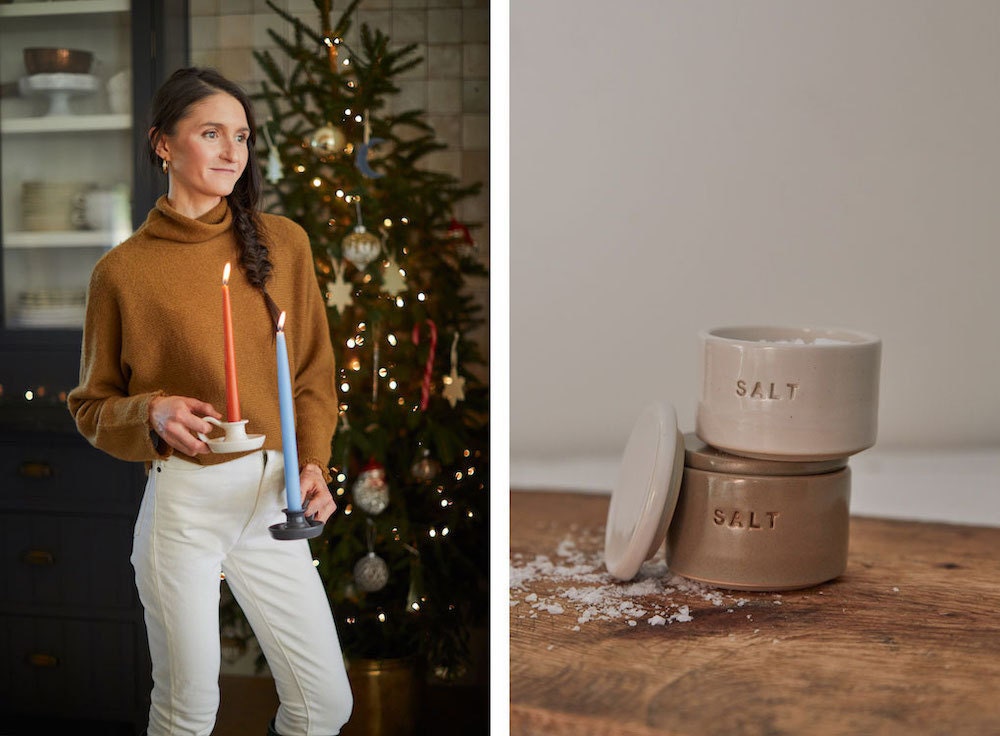 Candle holders and salt cellars from Stuck in the Mud Pottery