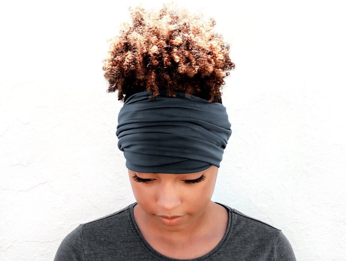 Graphite boho head wrap from Breezy Tee, on Etsy