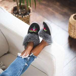 The Light Grey Sheepers mule slippers image 2