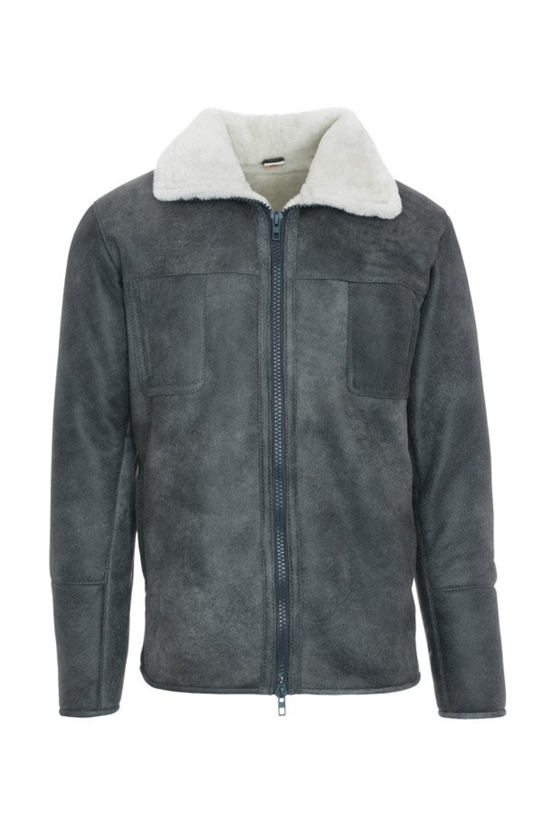 Men's Grey Aviator Sheepskin Coat | Etsy