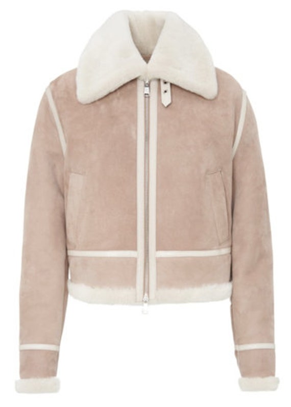 Sandy Beige Aviator Coat