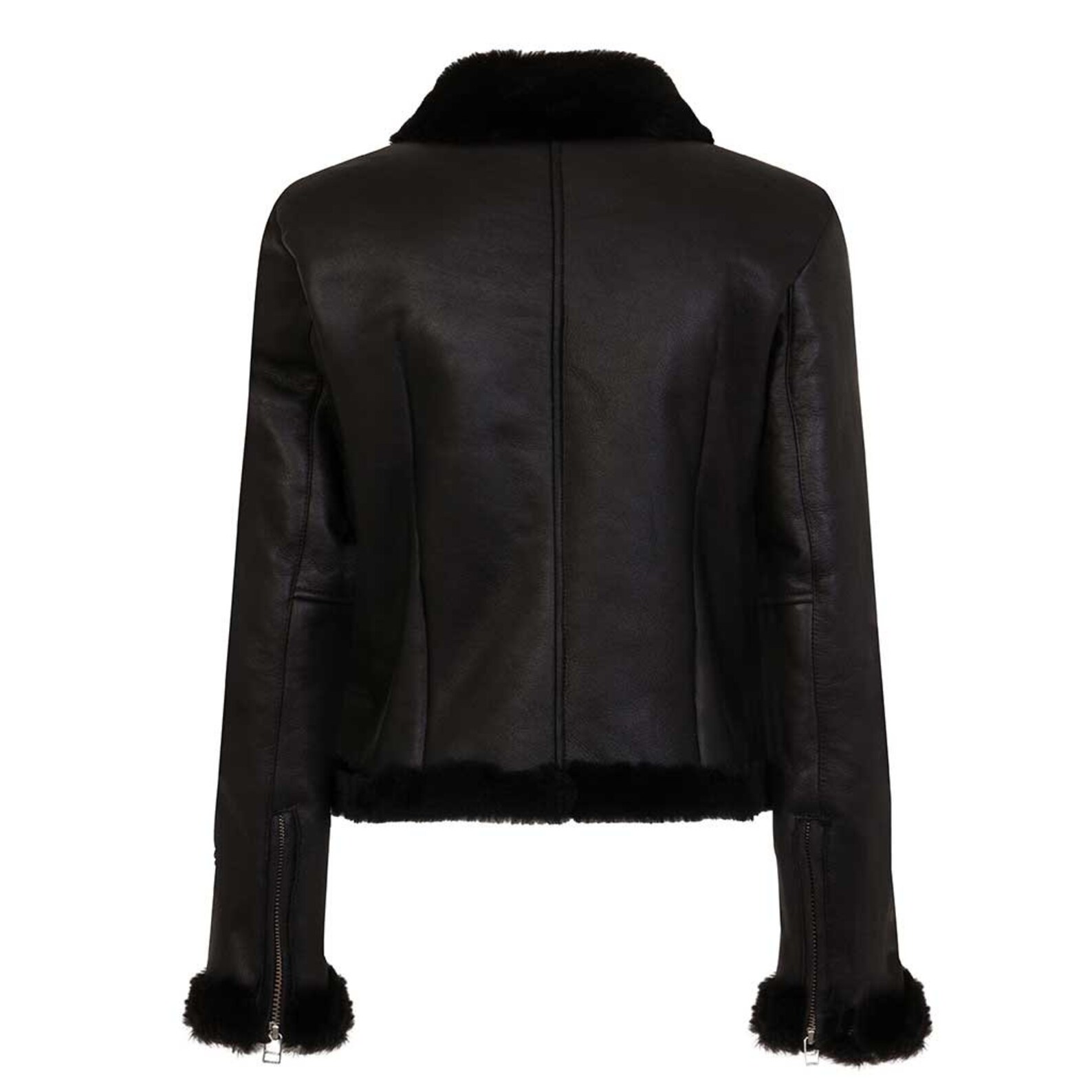 Womens Black Aviator Shearling Jacket Etsy