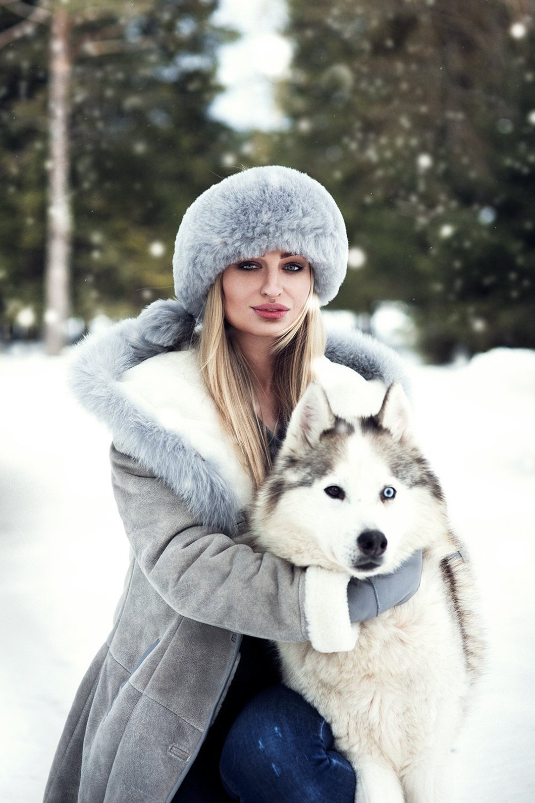 Isabelle Grey Shearling Coat Etsy