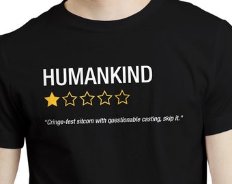 Humanidad: camiseta de una estrella, camiseta introvertida divertida, calificación de personas de regalo, la gente no recomienda, calificación de 1 estrella