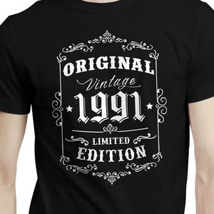 Retro Style 33rd Birthday Gift Idea, Born in 1991 Birthday Shirt, Gift For 33rd Birthday, Mens 33rd Birthday T-shirt, 33 Years Old Gift