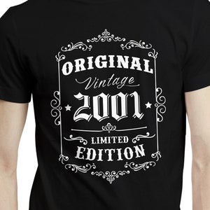 Retro Style 23rd Birthday Gift Idea, Born in 2001 Birthday Shirt, Gift For 23rd Birthday, Mens 23rd Birthday T-shirt, 23 Years Old Gift