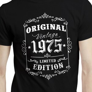 Idea regalo per il 49° compleanno in stile retrò, Camicia di compleanno nata nel 1975, Regalo per il 49° compleanno, T-shirt per il 49° compleanno da uomo, Regalo per 49 anni